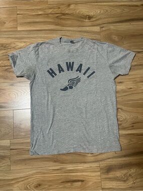 Grey "Hawaii" Track and Field Graphic Crew Neck T-Shirt